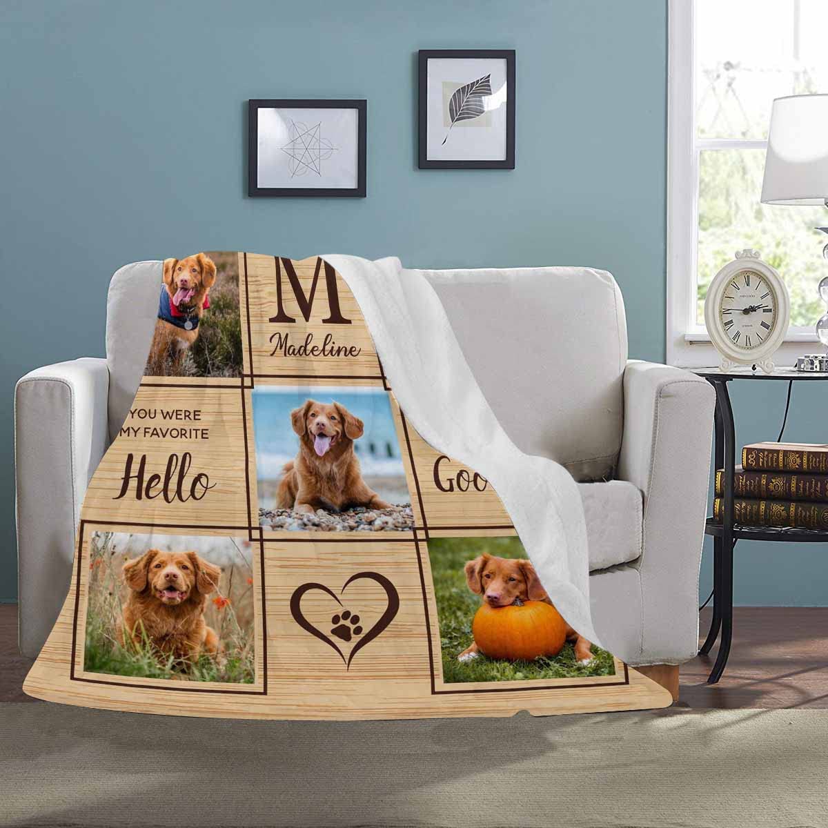 Custom Memorial Blanket for Dog Loss - Personalized Sympathy Pet Blanket 30x40 Inch - Comforting Keepsake for Grieving Pet Owners | Home Memorial, Pet Tribute Gift, Healing Comfort