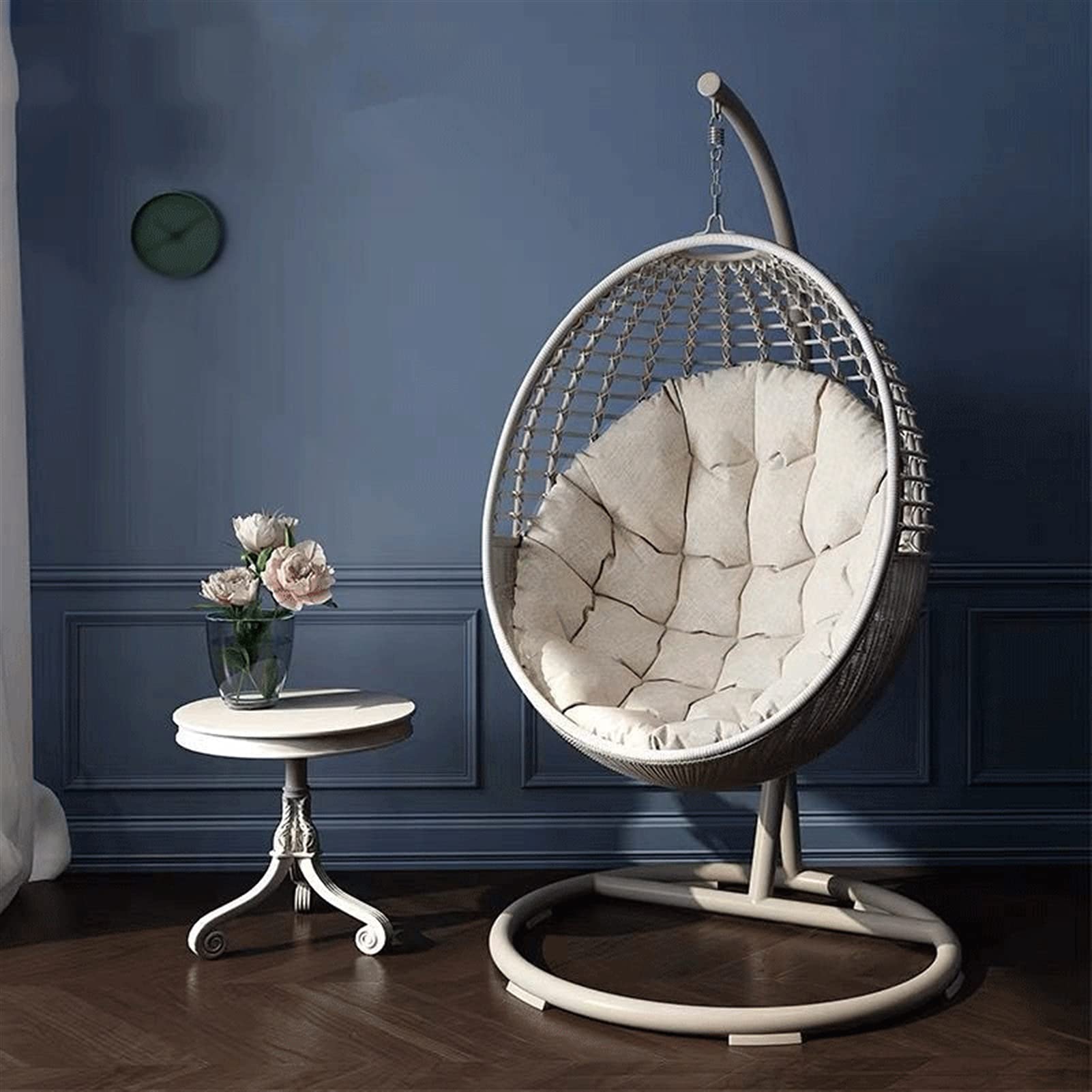 Outdoor Hanging Swing Chair - Wicker Hammock Chair for Patio, Balcony, Garden - 41.3×41.3×76.7 Inch - Perfect for Relaxing, Lounging & Decorating Your Backyard or Porch
