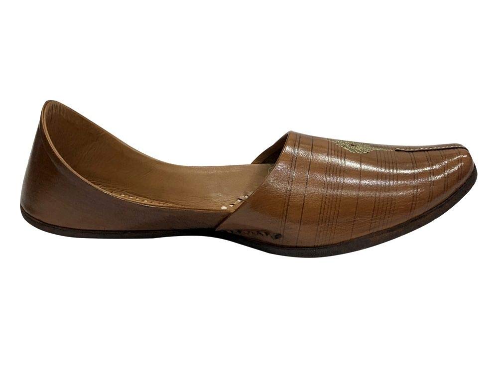 Handmade Brown Jutti Mojari Khussa Shoes for Men | Authentic Indian Ethnic Footwear | Perfect for Weddings, Festivals & Cultural Events