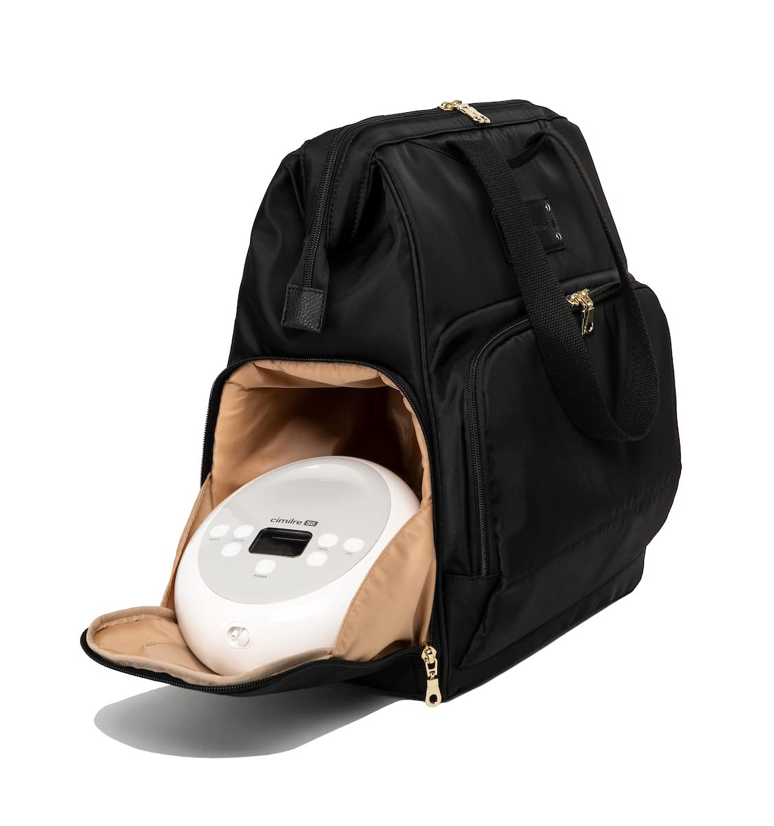 Sarah Wells Norah Breast Pump Backpack - Stylish & Functional Diaper Bag for Nursing Moms, Perfect for Work, Travel & On-the-Go Pumping (Black)