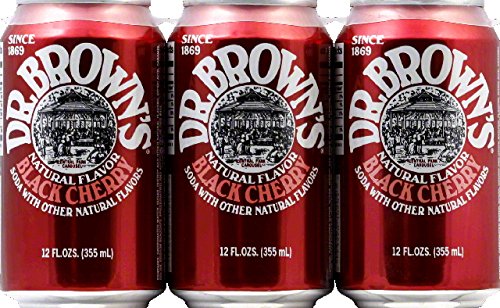 Dr. Brown's Black Cherry Soda - 12 Fl Oz (6 Pack) | Classic Kosher Soft Drink for Parties, BBQs & Family Gatherings