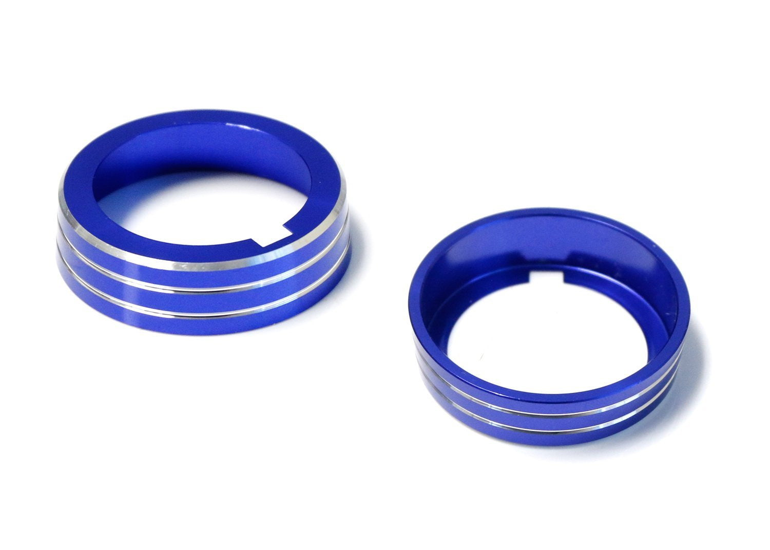 Blue Anodized Aluminum AC Climate Control Ring Knob Covers for VW MK7 Golf GTI – Upgrade Interior Styling & Protect Knobs from Wear (Perfect for Car Enthusiasts & Customization)