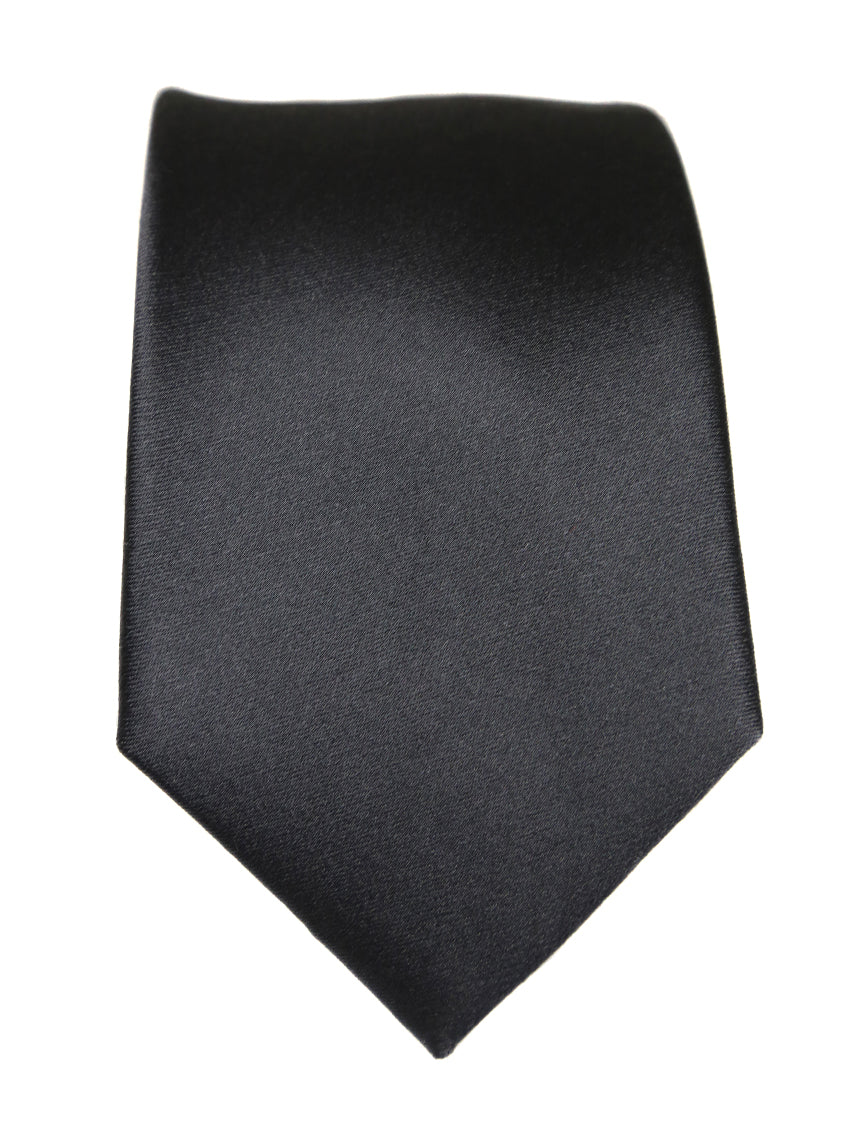 DÉCLIC Classic Plain Men's Necktie - Charcoal Gray | Formal Business Attire, Office Wear, Wedding & Special Occasions