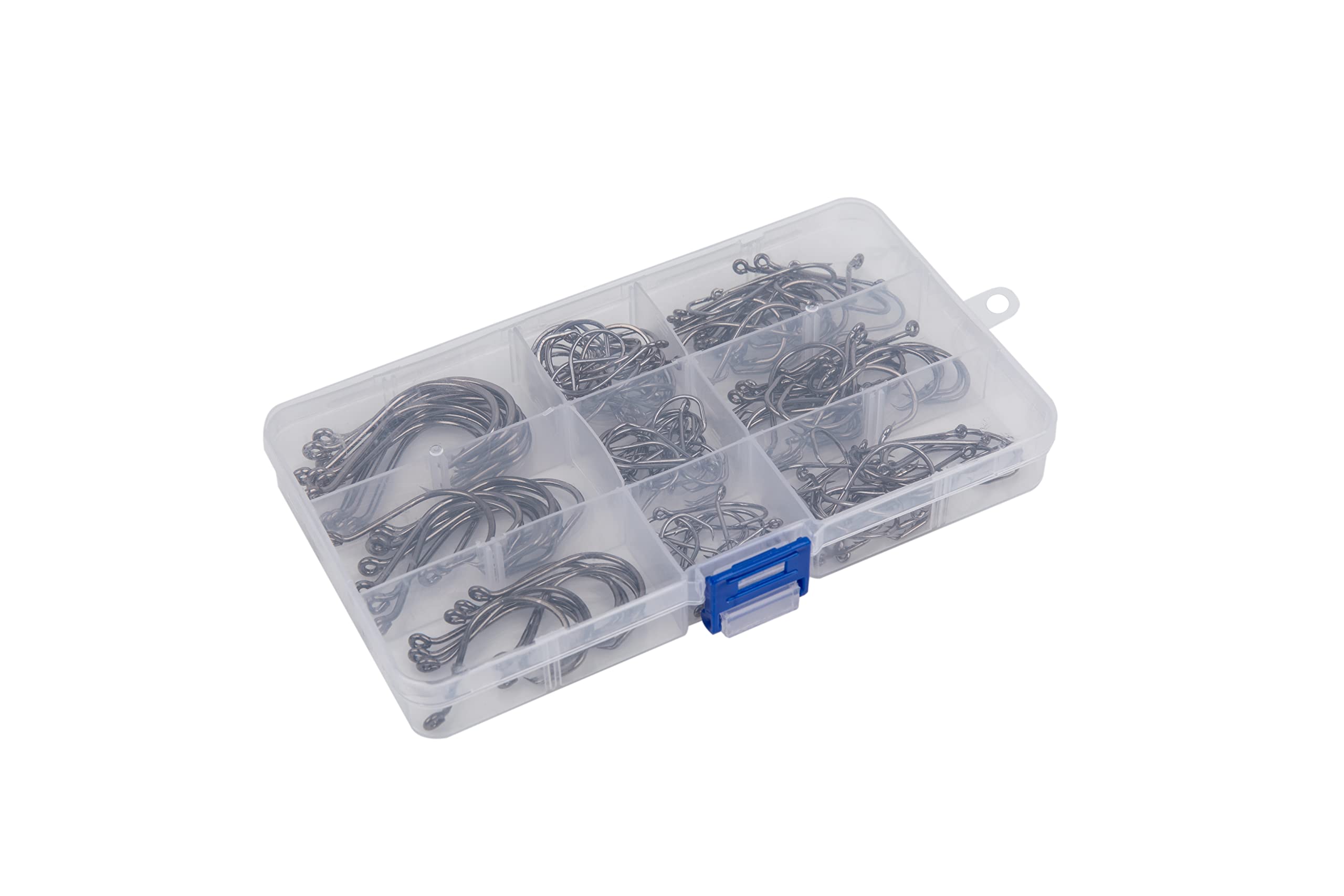 JOYGO FISHAN Fishing Hooks Kit - 50PCS High Carbon Steel Circle & Octopus Hooks for Saltwater Freshwater Fishing - Durable Catfish Bass Trout Hooks with Worm Keeper - Perfect for Deep Sea Shoreline Kayak Fishing