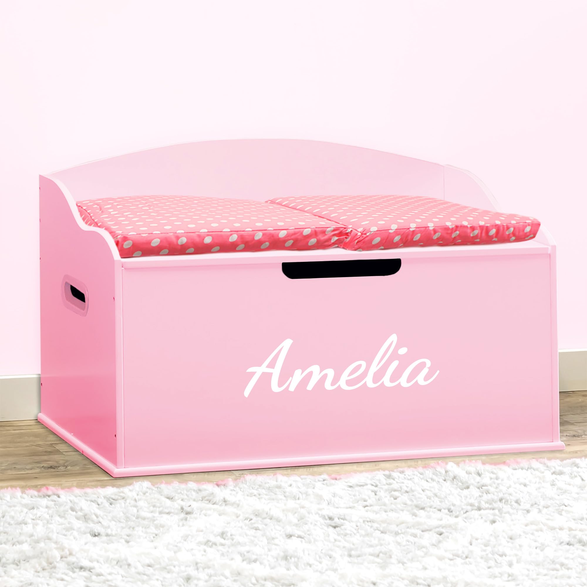 DIBSIES Personalized Creative Wonders Toy Box - Signature Series for Girls in Pink | Perfect for Kids' Room Storage & Organization