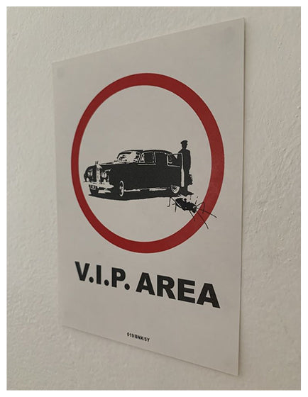 Banksy VIP Area Sticker - Unique Street Art Decal for Laptops, Phones & DIY Projects - Perfect for Urban Art Lovers & Home Decor