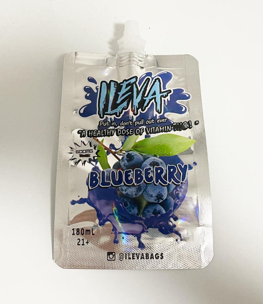 1000 PCS 600mg Nozzle Juice Pouches - 180ml Stand Up Drink Bags for Hot & Cold Beverages | Reusable Blueberry Cruise Flavor Pouch | Perfect for Parties, Picnics, School Lunches & Outdoor Activities