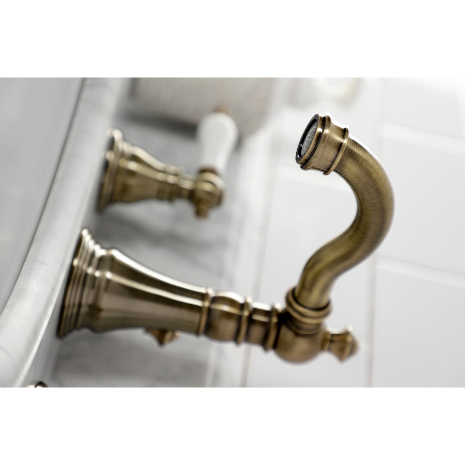 American Patriot FSC19733APL 3-Hole Widespread Bathroom Faucet with Brass Pop-Up Drain - Antique Brass Finish - Perfect for Vintage & Farmhouse Style Bathrooms