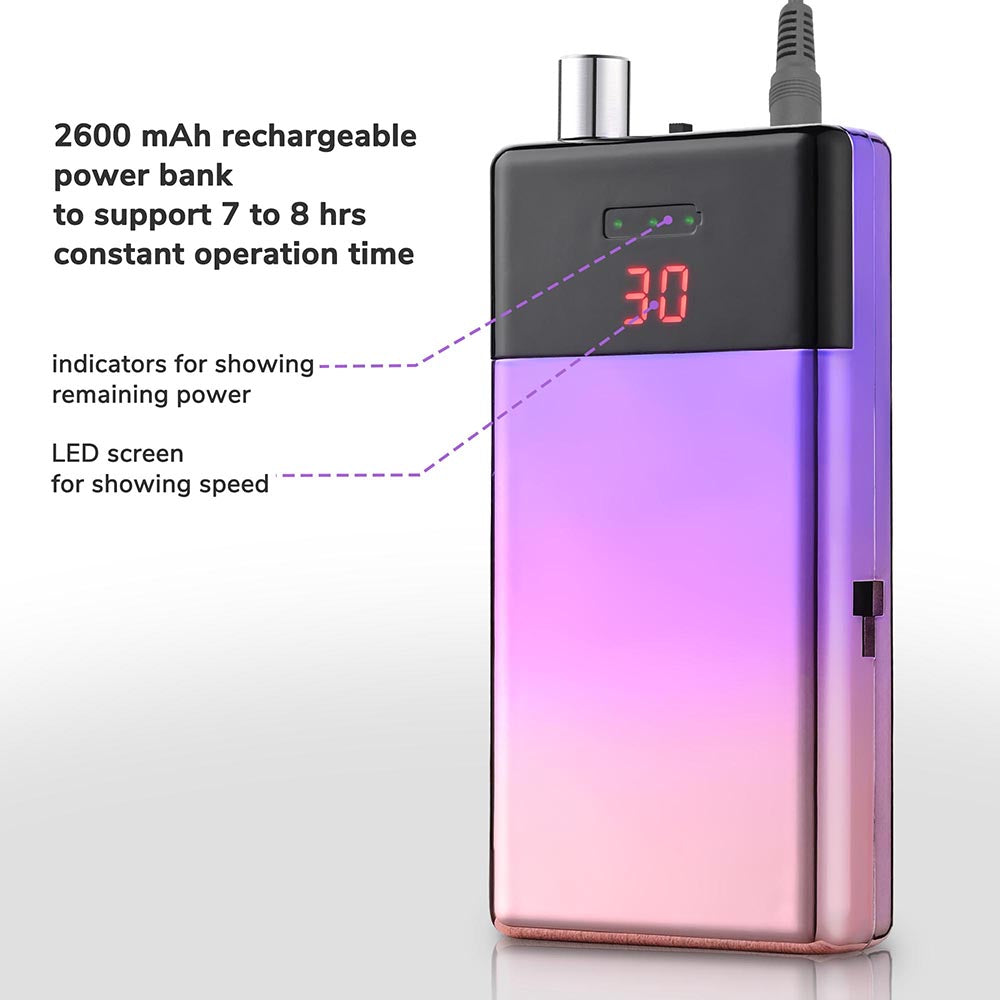 Rechargeable Nail Drill Machine for Acrylic Nails - Professional Manicure & Pedicure Kit with 6 Bits & LED Light | Perfect for Home Salon, Nail Art Design & DIY Nail Care