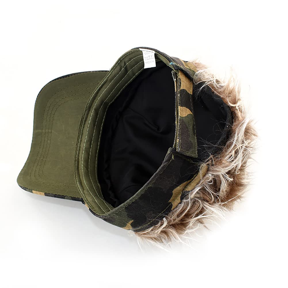 Men's Adjustable Baseball Cap with Fake Hair - Stylish Visor Wig Hat for Golf, Outdoor Sports & Daily Wear