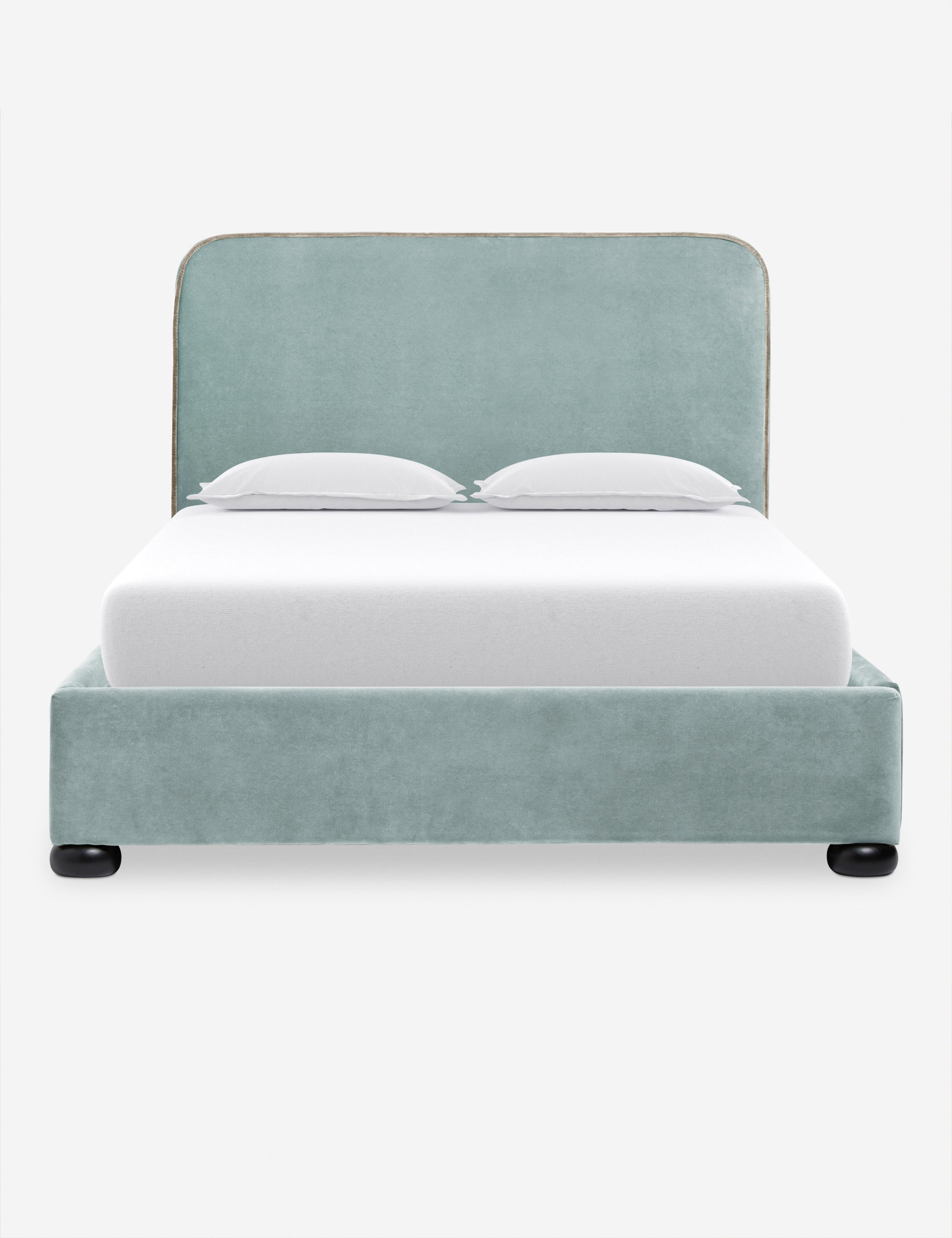 Bishop Platform Bed Frame - Queen Size Modern Minimalist Wooden Bed with Headboard - Perfect for Bedroom, Guest Room, and Studio Apartment