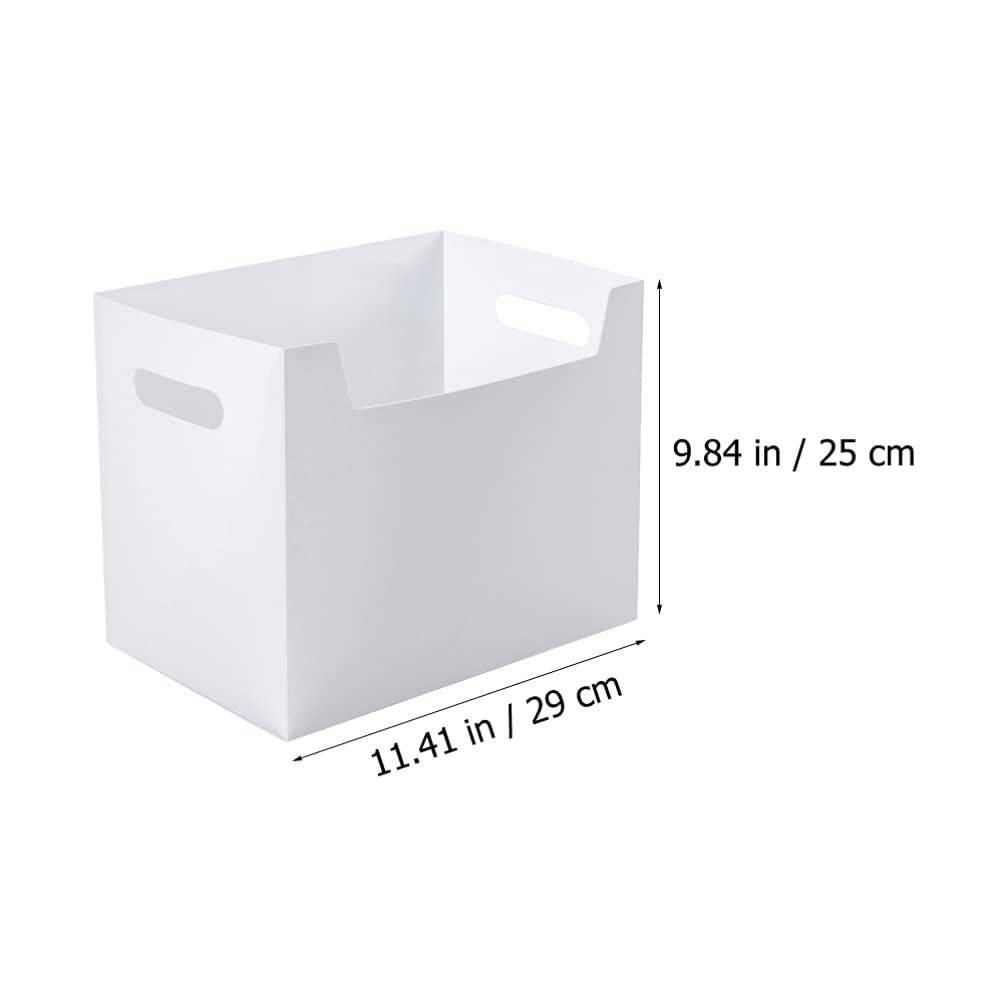 NUOBESTY 2-Pack White Plastic Desktop Storage Boxes - Office File Organizer, Book Rack & Document Holder for Home, Office, School (Simple Design) - Perfect for Desk Organization, Paper Storage & Workspace Decluttering
