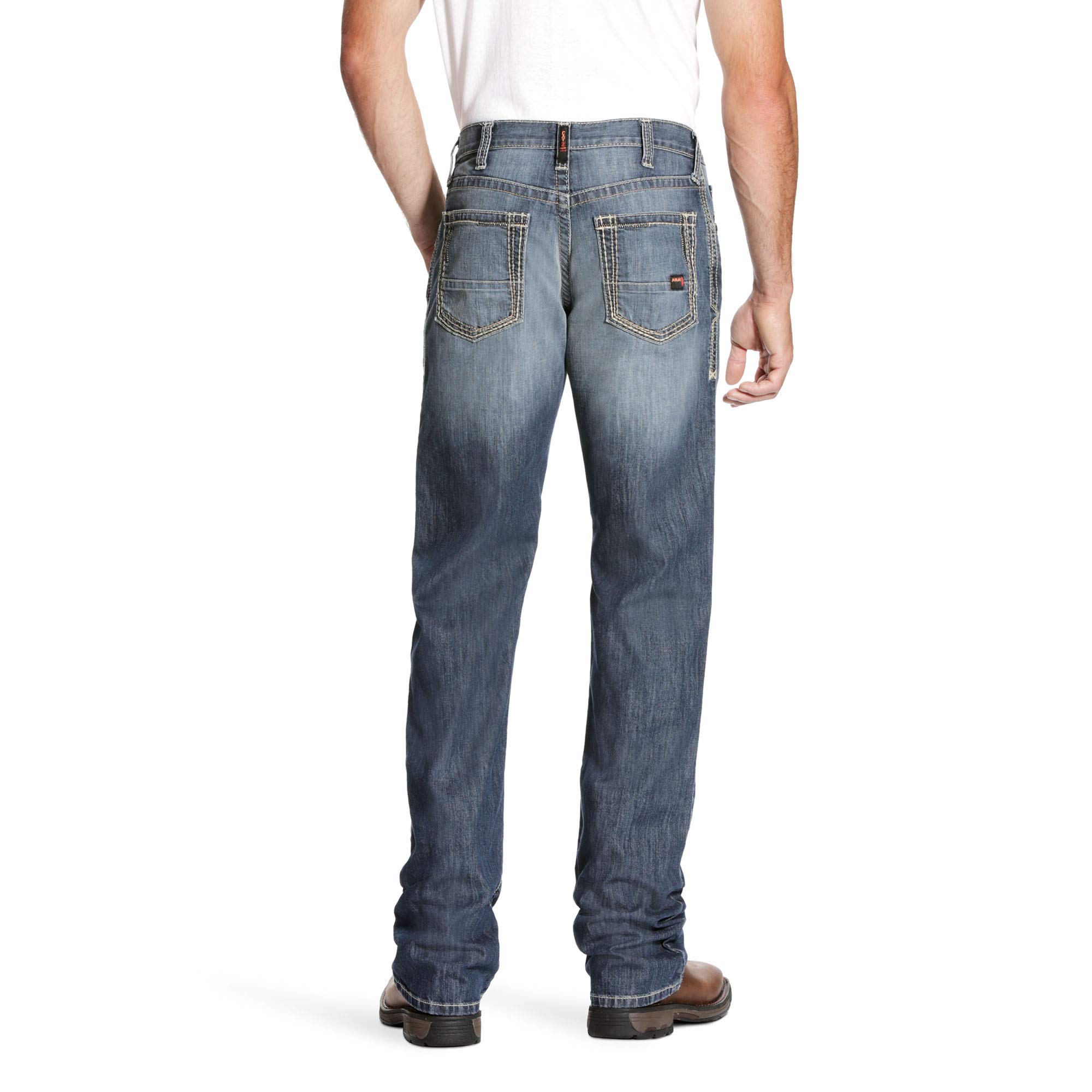 ARIAT Men's Flame Resistant M4 Low Rise Boot Cut Jeans - Durable Work Pants for Construction, Farming & Outdoor Activities
