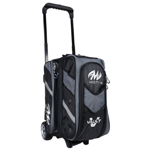 Motiv Vault 2 Ball Roller Covert Black Bowling Bag - Durable 2-Ball Bowling Bag with Wheels for Easy Transport - Perfect for League Play & Tournament Travel