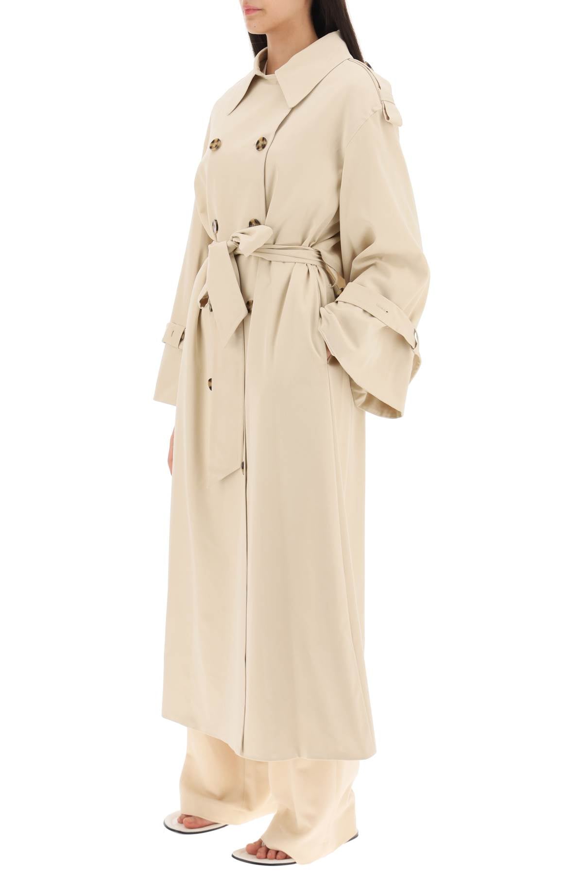 By Malene Birger 'Alanis' Double Breasted Trench Coat - Women's Classic Waterproof Raincoat for Work, Travel & Everyday Elegance