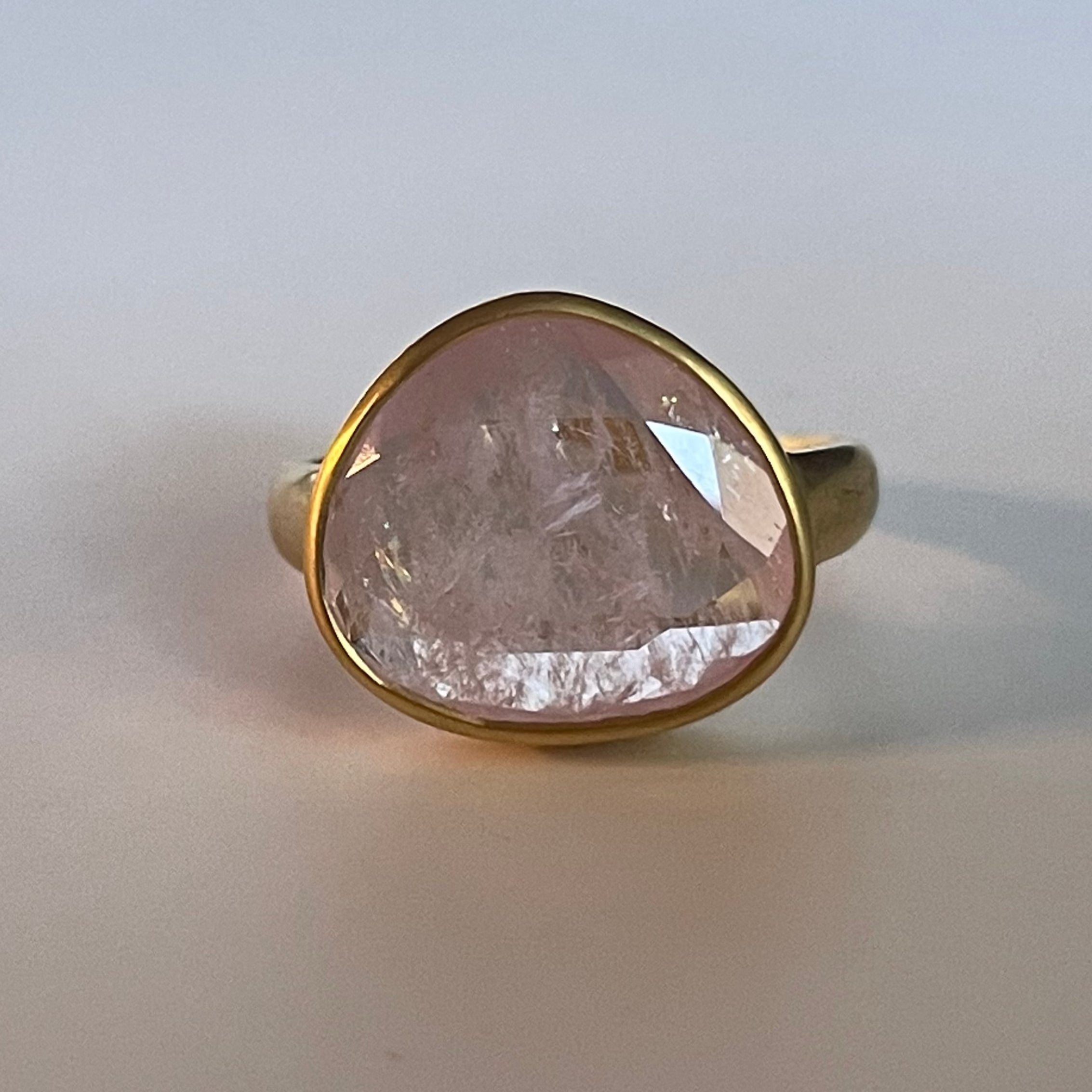 Morganite Greek Ring - Elegant Rose Gold Plated Sterling Silver Ring for Women | Perfect for Engagement, Wedding, Anniversary & Everyday Wear