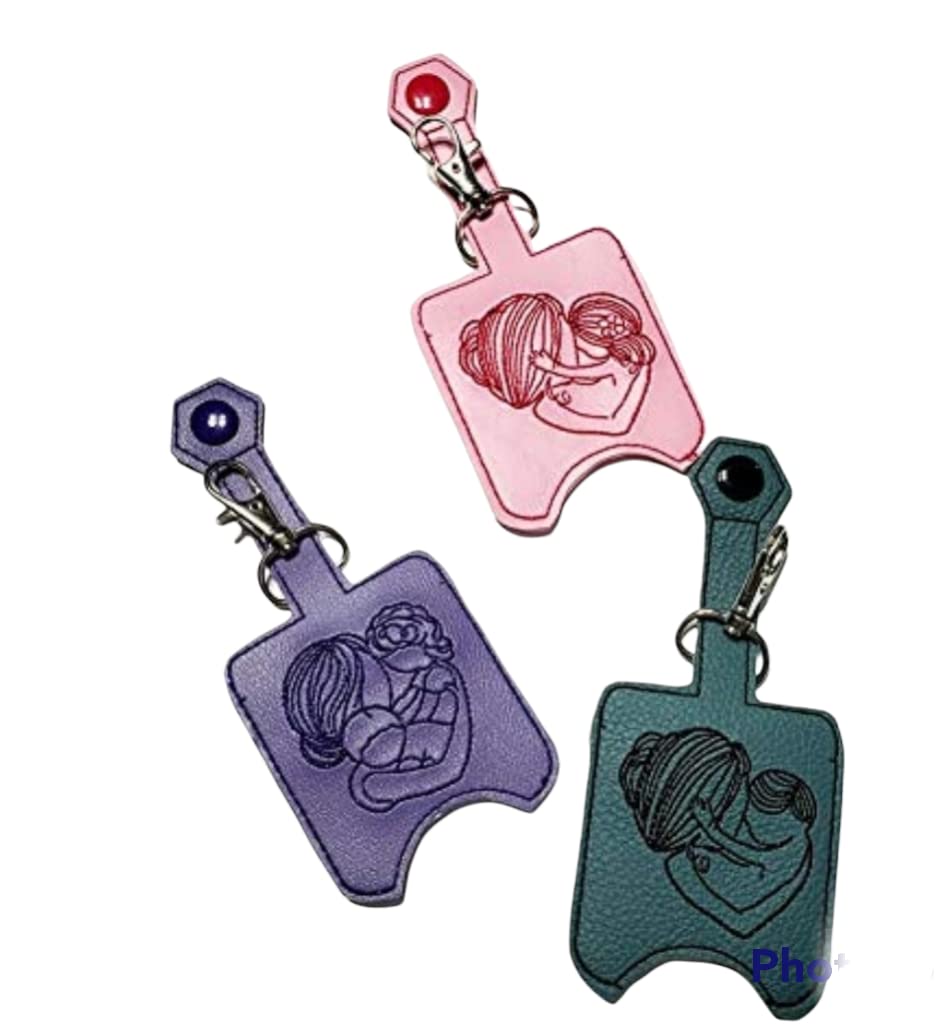 Mom Love Hand Sanitizer Holder Keychain - Portable Sanitizer Clip for Purse, Backpack & Keys - Perfect for Travel, Office & Daily Use