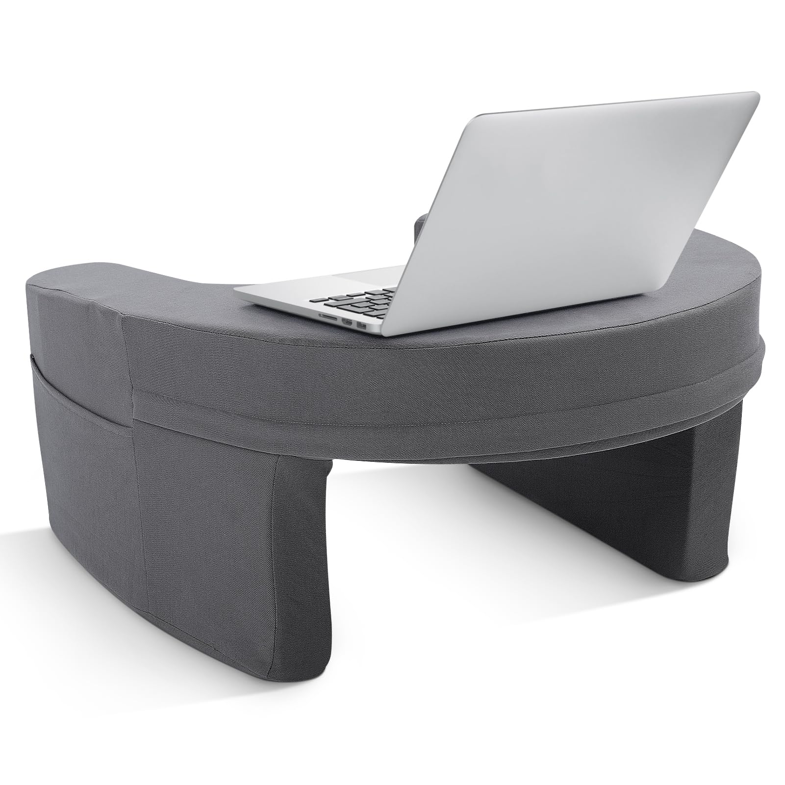 Memory Foam Lap Pillow for Reading & Gaming - Extra Large Arm Rest Cushion with Side Pockets - Perfect for Bed, Sofa, Floor & Office Use