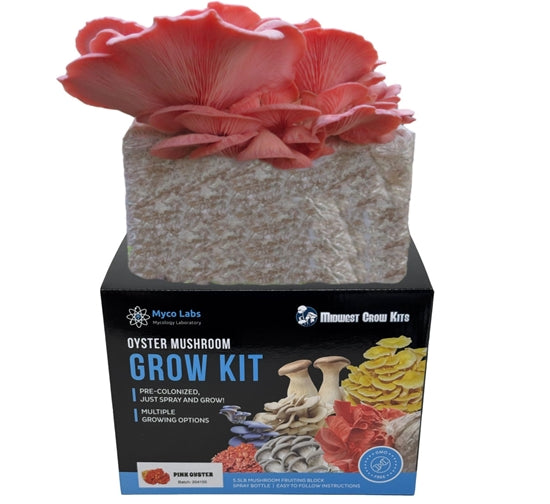Premium Pink Oyster Mushroom Grow Kit - 5lb All-in-One Mushroom Cultivation Kit for Home Growers | Fresh Gourmet Mushrooms for Cooking, Vegan Recipes & Organic Gardening
