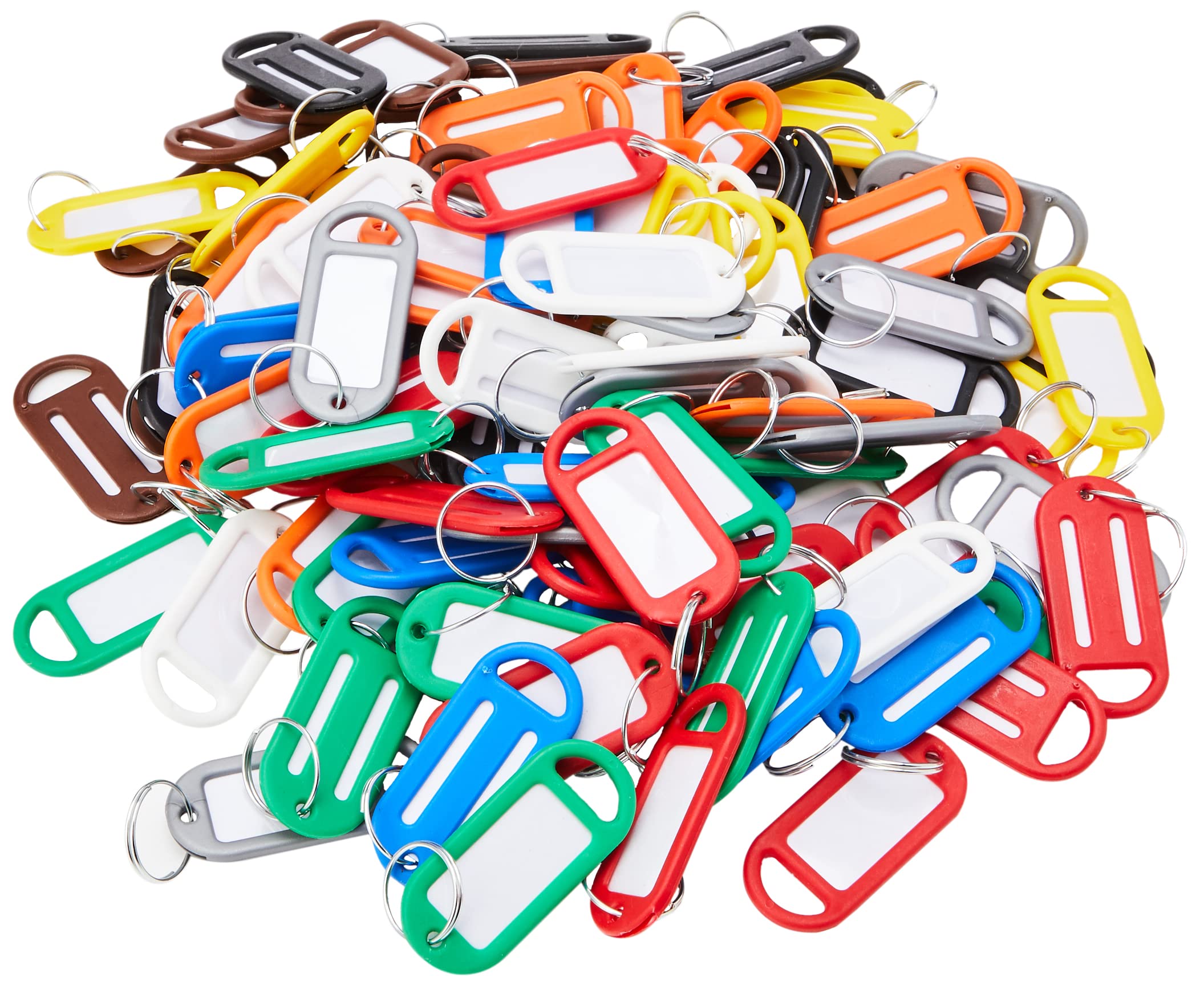100-Pack Assorted Color Key Ring Luggage Tags - Durable Travel ID Tags for Suitcases, Backpacks & Bags | Perfect for Airports, Hotels & Business Trips