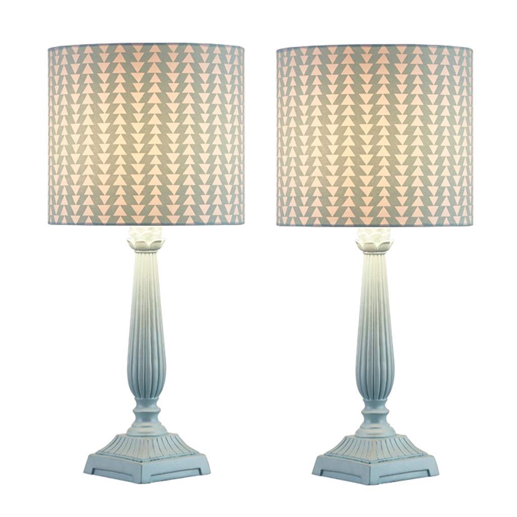 Traditional Fabric Shade Bedside Table Lamps Set of 2 - 16.9 Inch Nightstand Lamps for Bedroom, Living Room, Office, Kids Room & Dorm | Perfect for Reading, Working & Creating Cozy Ambiance