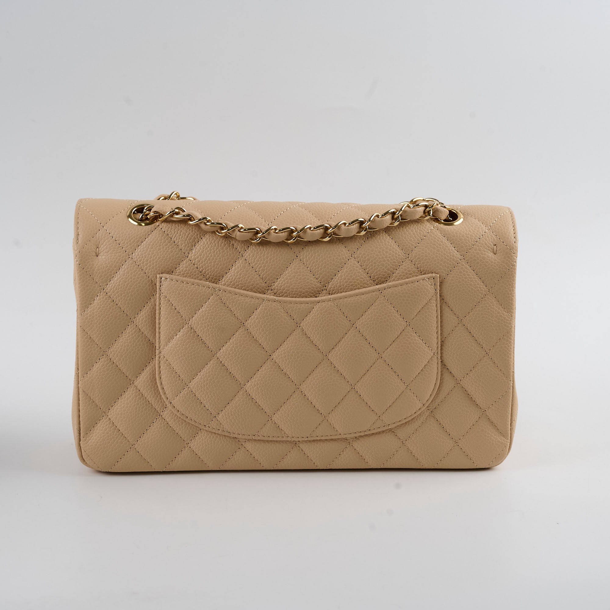 Chanel Caviar Medium M/L Classic Double Flap Bag in Beige Clair - Timeless Luxury Handbag for Women | Perfect for Work, Evening Events & Special Occasions