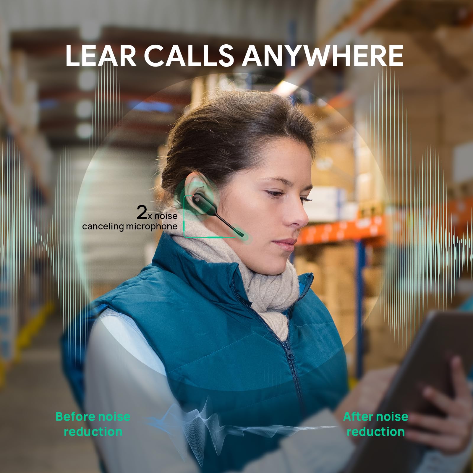 Yealink WH63 Wireless DECT Headset - Teams Certified Single-Ear Office Headset with Noise Cancelling Mic for Desk Phone & Computer Softphone | Compatible with Polycom & Grandstream IP Phones | Perfect for Remote Work, Call Centers & Business Communications
