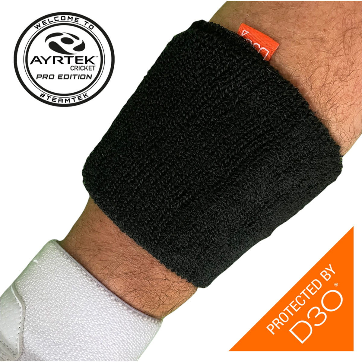 Ayrtek Stubby PRO Hybrid Cricket Sweatband - Breathable Moisture Wicking Wristband for Cricket Players - Perfect for Training, Matches & Outdoor Sports