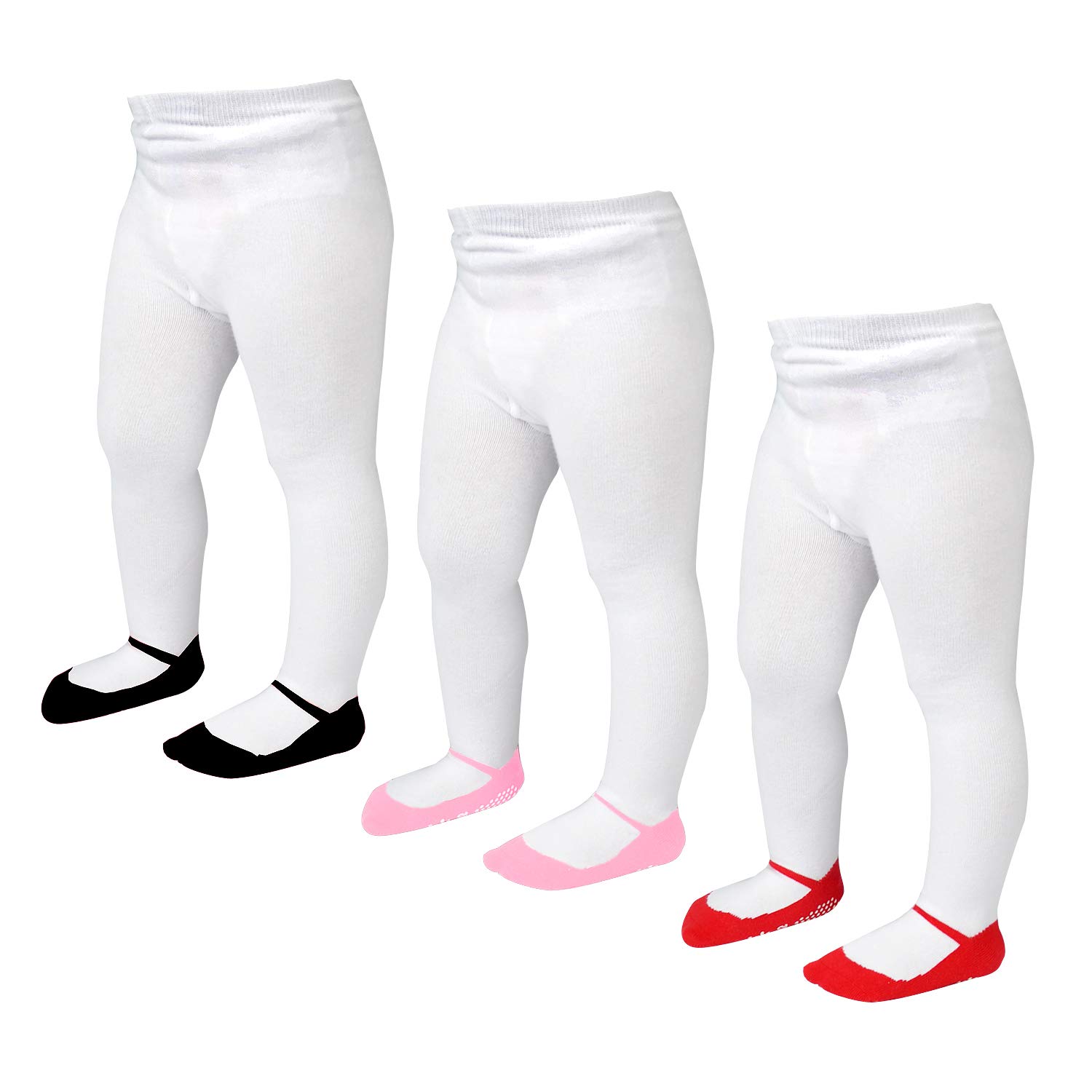 EPEIUS Baby Tights for Girls - Non-Slip Cotton Leggings with Seamless Design | Plain & Ribbed Styles | Newborn to Toddler (0-24 Months) - Perfect for Playtime, Daycare & Family Outings