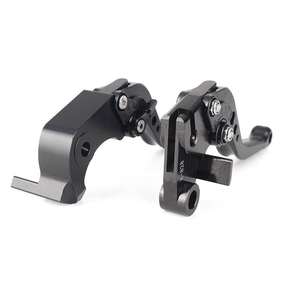 High Performance Short Brake Clutch Levers for Kawasaki ZX10R (2006-2012) | ZX6R (2007-2013) | Z750R (2011-2012) - Black CNC Aluminum - Perfect for Racing & Street Riding