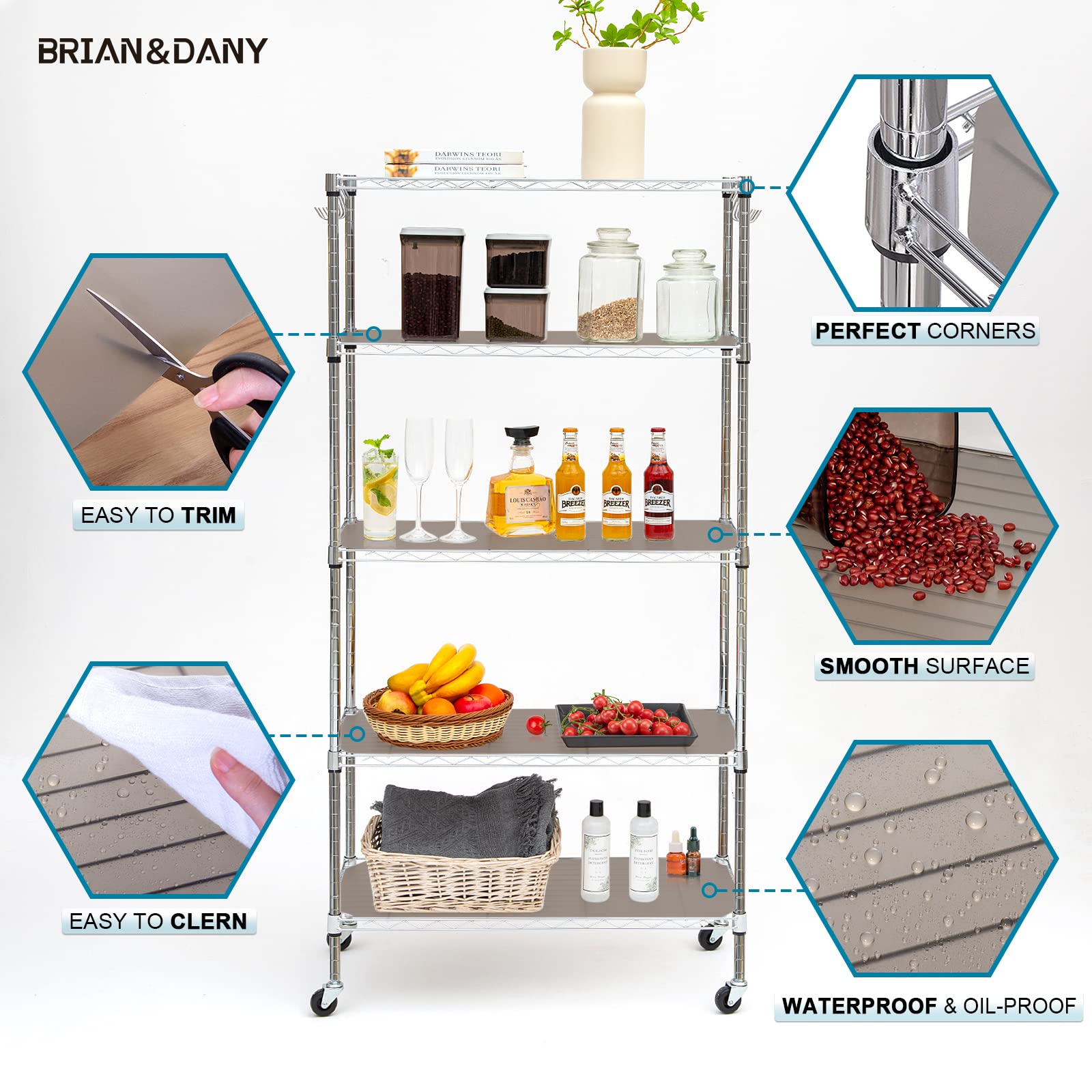 BRIAN & DANY Heavy Duty Wire Shelf Liner 18