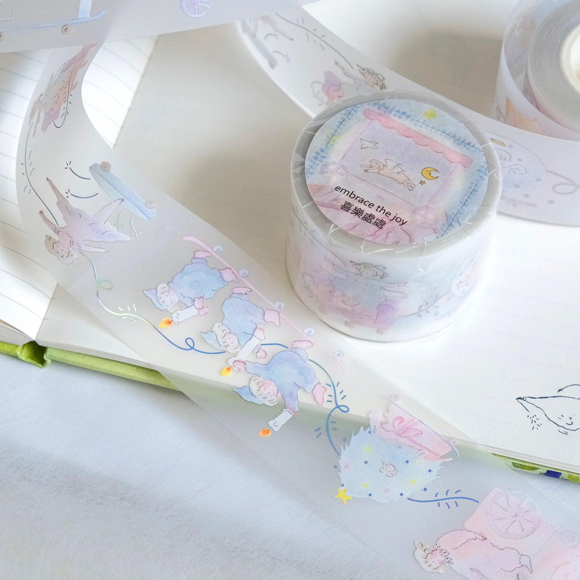 Dodolulu Washi Tape - Embrace The Joy PET Decorative Tape for Scrapbooking, Journaling, DIY Crafts & Gift Wrapping