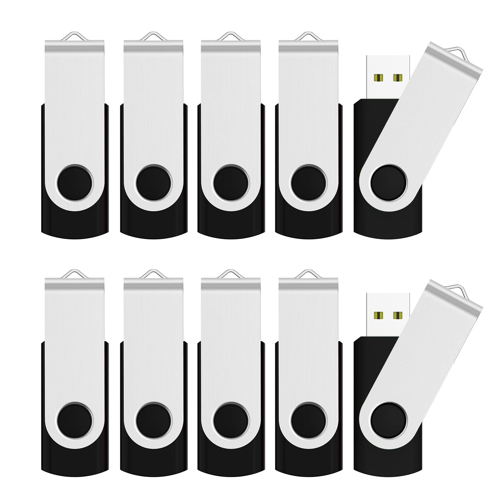 50 Pack 16GB USB Flash Drives - JUANWE Bulk USB 2.0 Thumb Drives with LED Indicator, Black - Perfect for Data Storage, School Projects, Business Files & Digital Marketing Giveaways