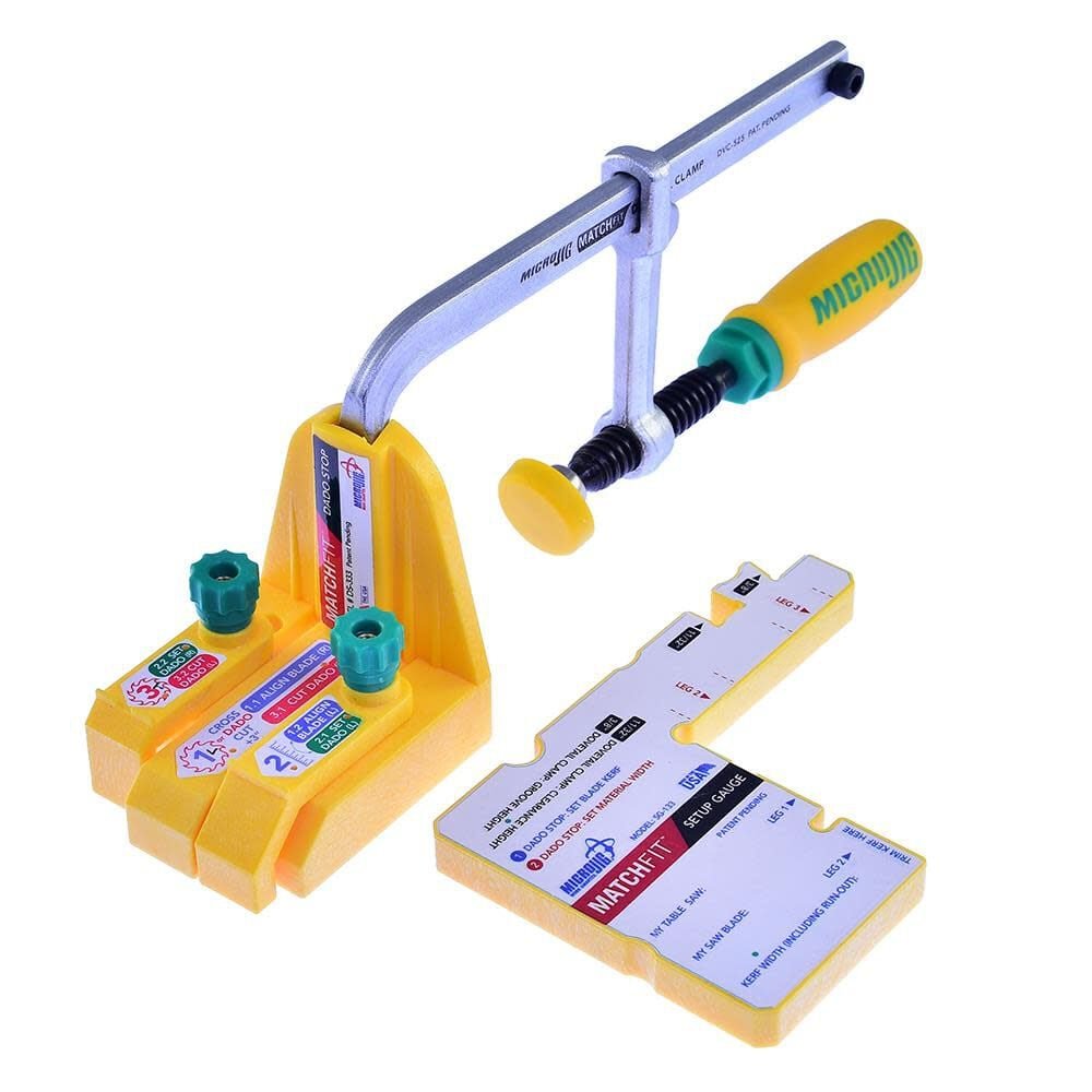 Microjig MATCHFIT Dado Stop Pro - Precision Woodworking Jig for Table Saws - Perfect for Cabinet Making, Furniture Building, and DIY Wood Projects