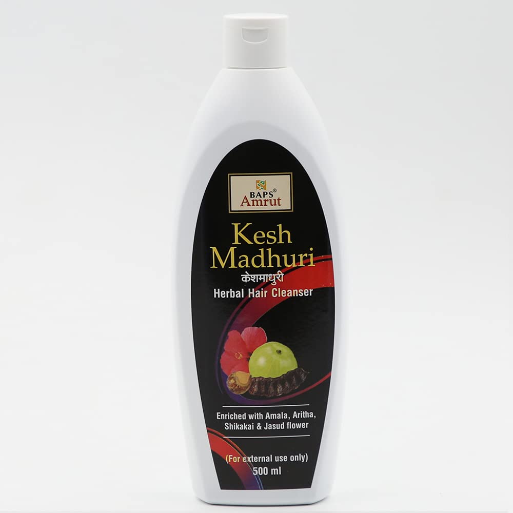 BAPS Amrut Kesh Madhuri Herbal Shampoo - 500ml for Hair Growth & Scalp Care | Natural Ayurvedic Formula for Shiny, Healthy Hair | Perfect for Daily Use & Hair Treatment