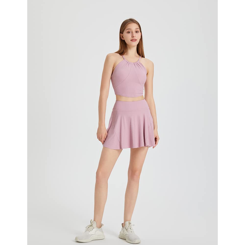 Tikwek Women's High Waisted Tennis Skorts with Pockets - Athletic Skirt for Tennis, Golf & Running - Breathable Workout Skirt for Women's Sports & Activewear