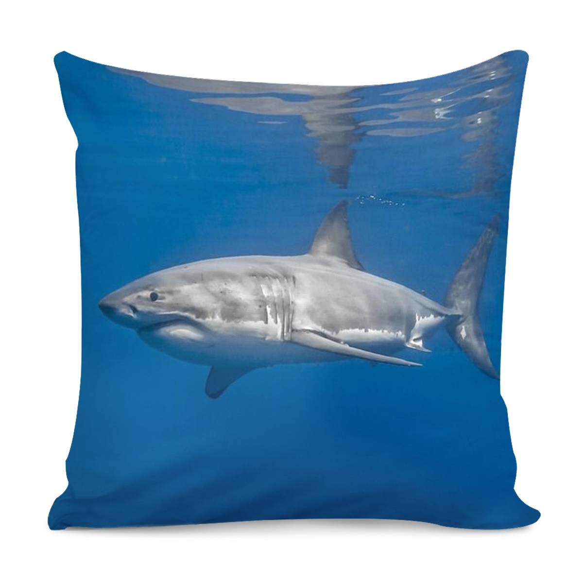 Farmhouse Decorative Shark Print Pillow Covers 18x28 Inches - Soft & Stylish Throw Pillow Covers for Couch, Bed, Sofa - Perfect for Farmhouse, Coastal, or Nautical Home Décor