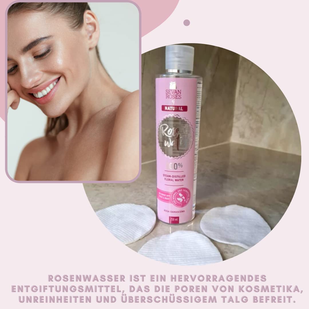 Organic Rose Water by Sevan Roses | 100% Pure & Natural Facial Toner & Hydrating Mist for Skin & Hair Care | Perfect for DIY Beauty, Aromatherapy & Relaxation