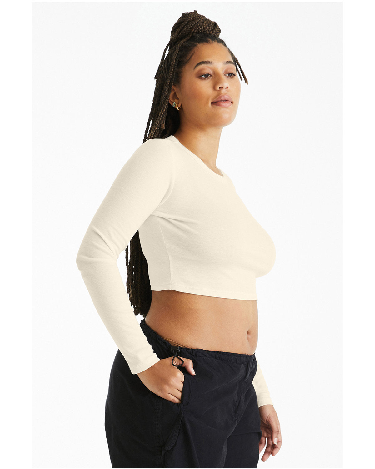 Bella + Canvas 1501BE Women's Micro Ribbed Long Sleeve Baby Tee Shirt - Soft Stretchy Comfort Fit for Casual Wear, Layering & Everyday Outfits