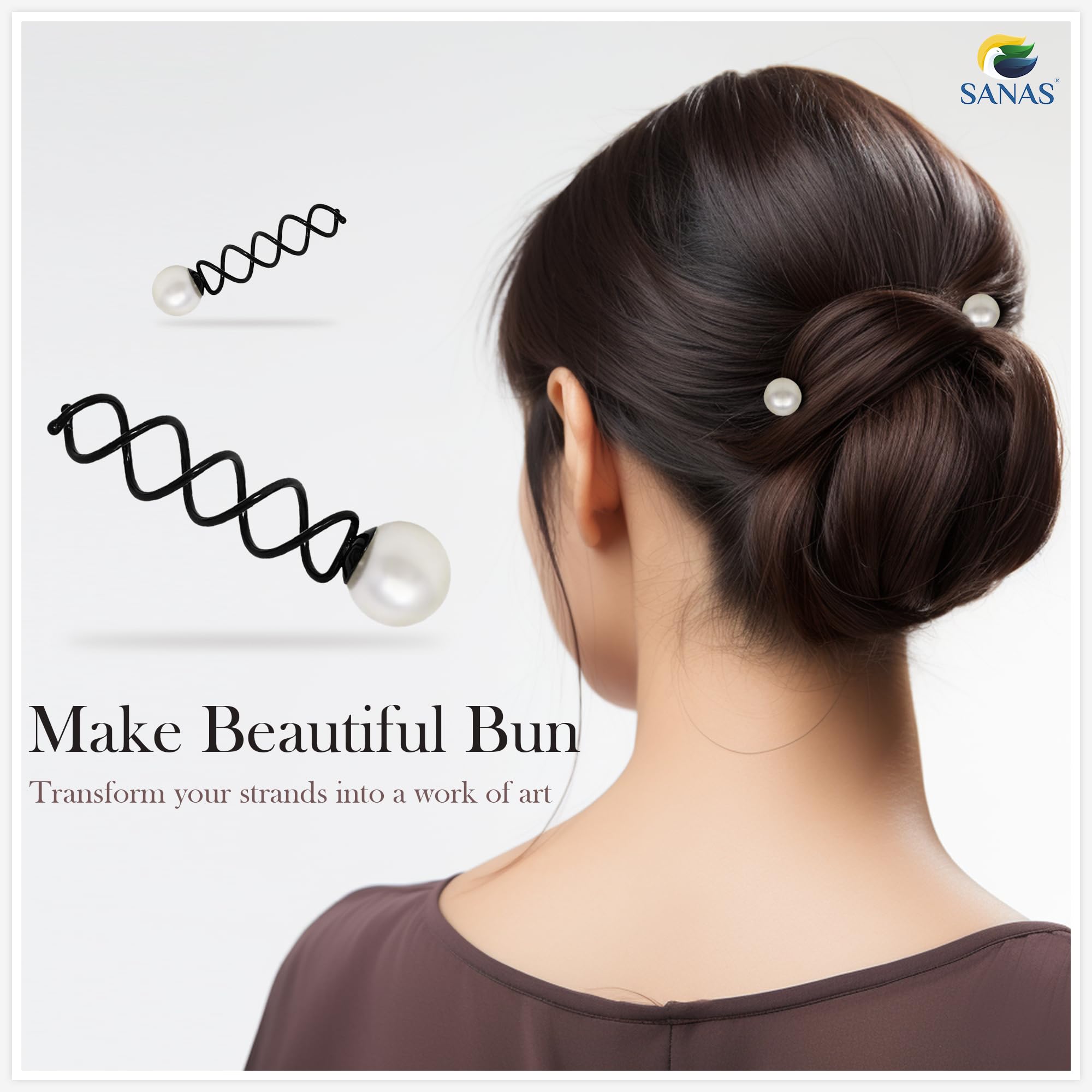 8Pcs Pearl Hair Pins for Women - Elegant Spiral Spin Hair Accessories, Bridal Wedding Hair Clips, Stylish Bun Decorations | Perfect for Parties, Prom, Bridal Showers & Special Occasions