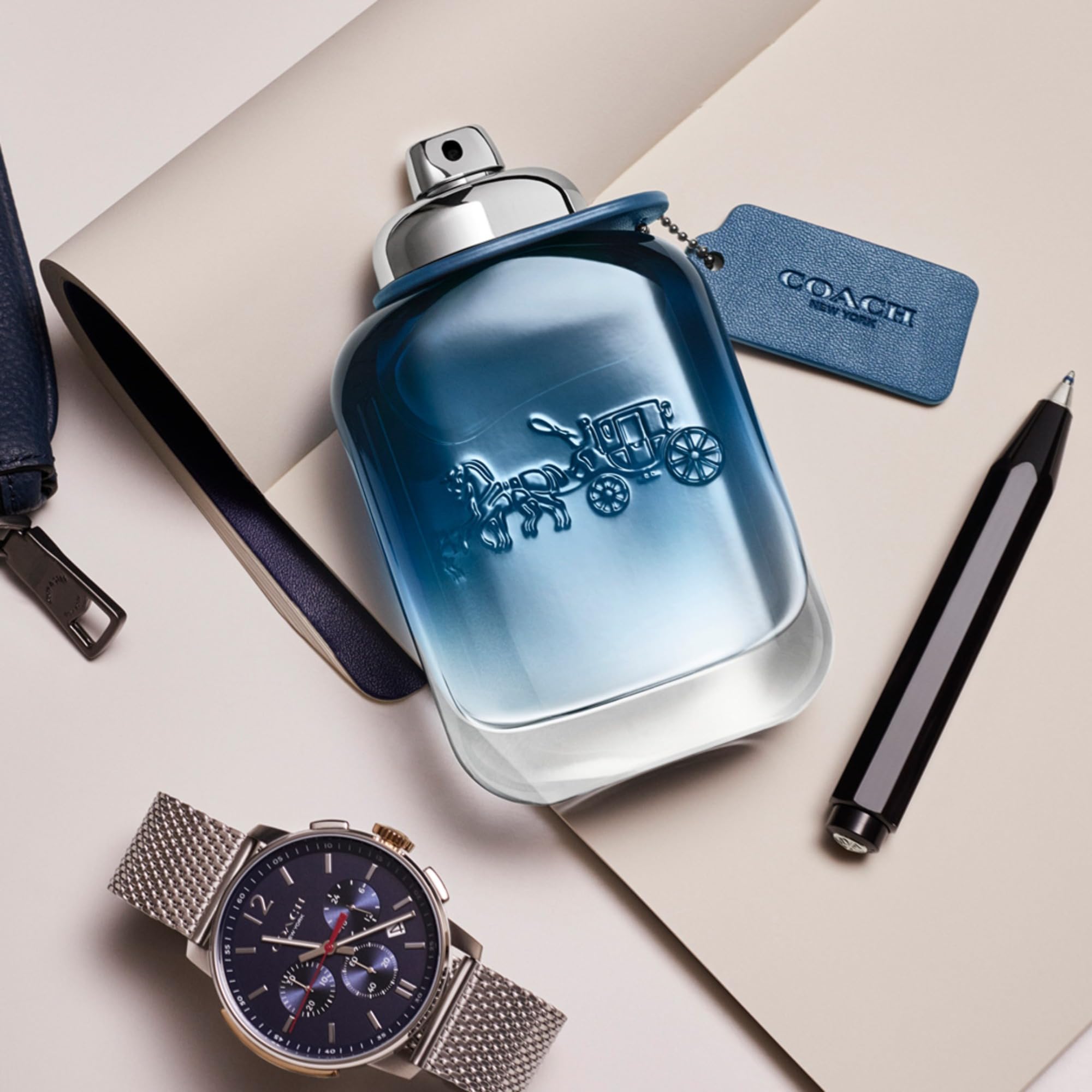Coach Blue Eau de Toilette for Men - Long Lasting Cologne with Lime Oil, Black Pepper & Amber Notes - Fougere Aquatic Fragrance - Perfect for Date Night & Office Wear