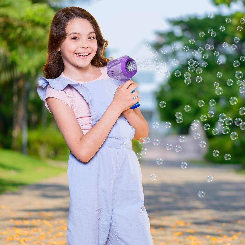 ArtCreativity Automatic Bubble Hammer Toy for Kids - Handheld Bubble Maker Machine with Included Bubble Solution, Creates Bigger & Easier Bubbles - Perfect Outdoor Birthday Gift for Boys & Girls (Great for Parties, Backyard Play & Summer Activities)