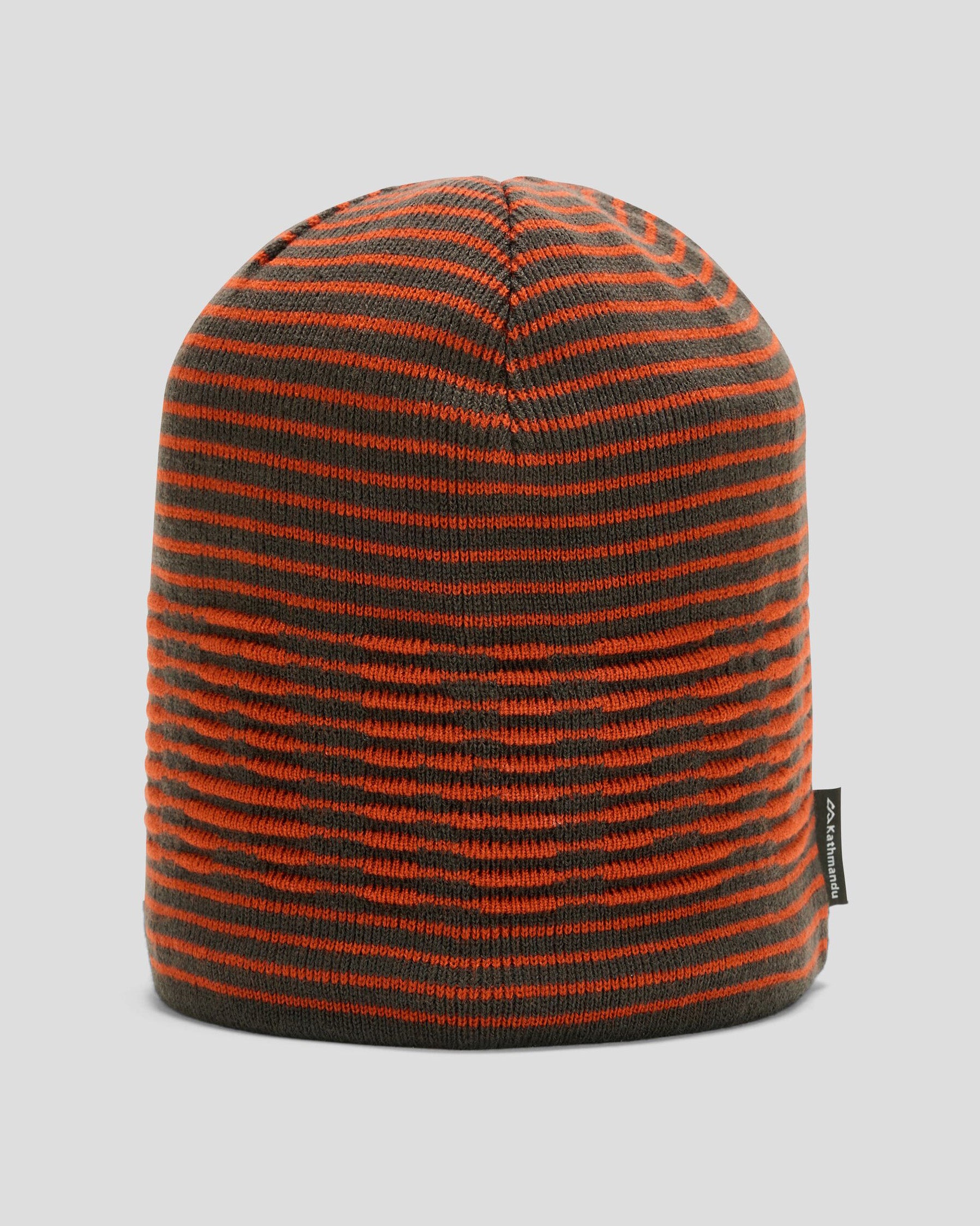 Kids' Poma Beanie - Dark Moss/Red Earth - Warm Winter Hat for Boys & Girls - Perfect for Snow Play, Skiing & Outdoor Activities