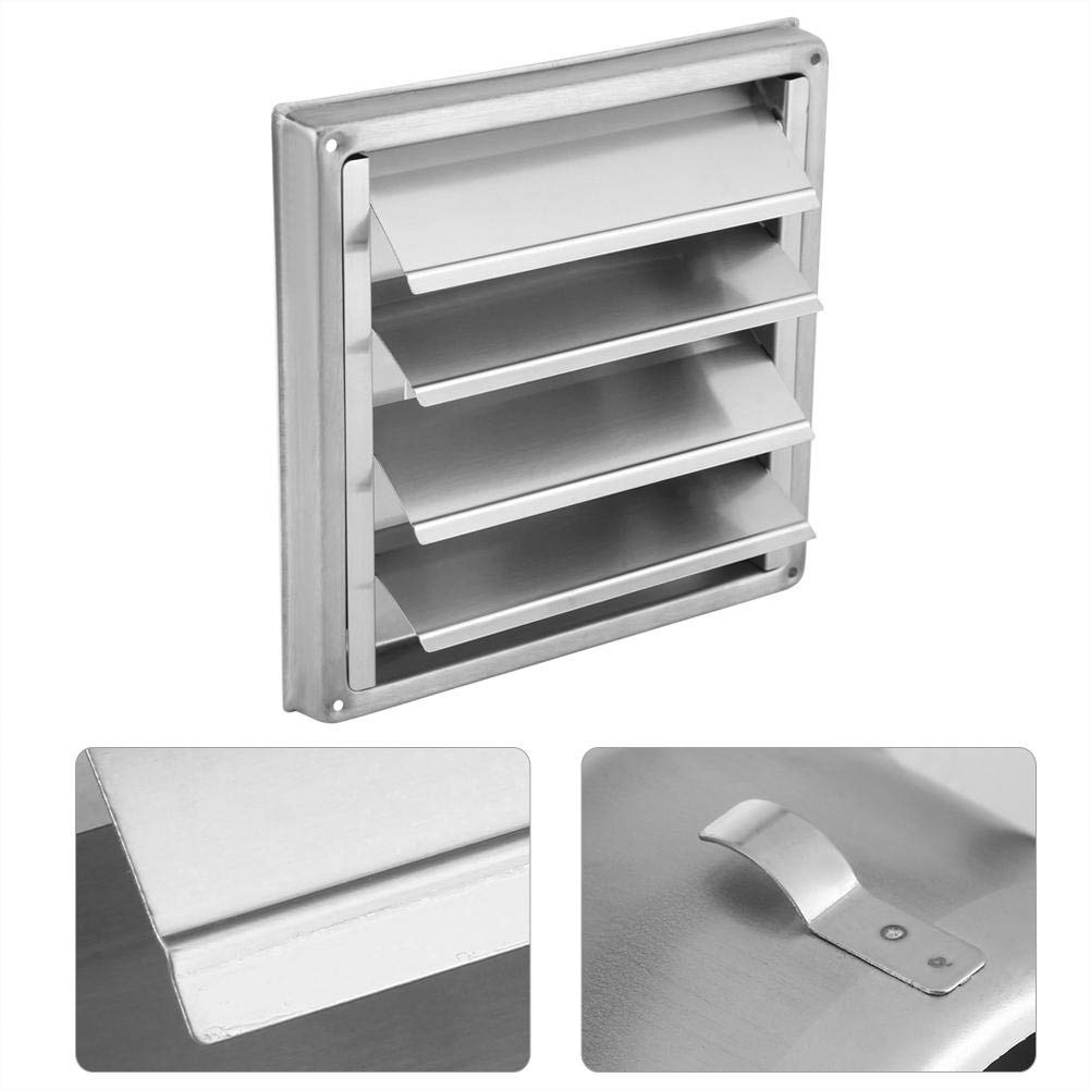 Stainless Steel Air Vent Grill Cover 100mm - Wall Mounted Ventilation Grille for Bathroom, Office & Kitchen - Durable Metal Air Vent Cover for Home & Commercial Use