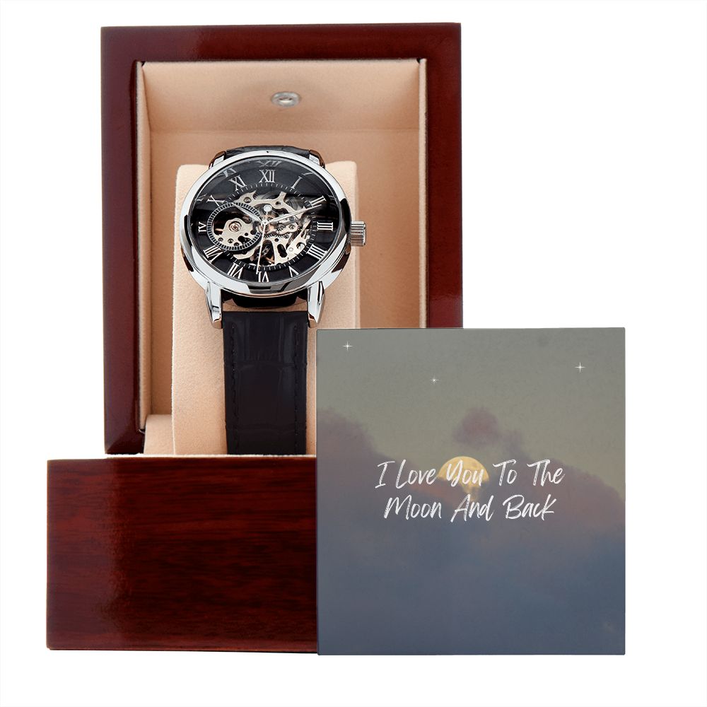 Stylish Openwork Men's Watch - Water Resistant Gift for Husband, Boyfriend or Fiancé - Perfect for Anniversaries, Birthdays & Special Occasions