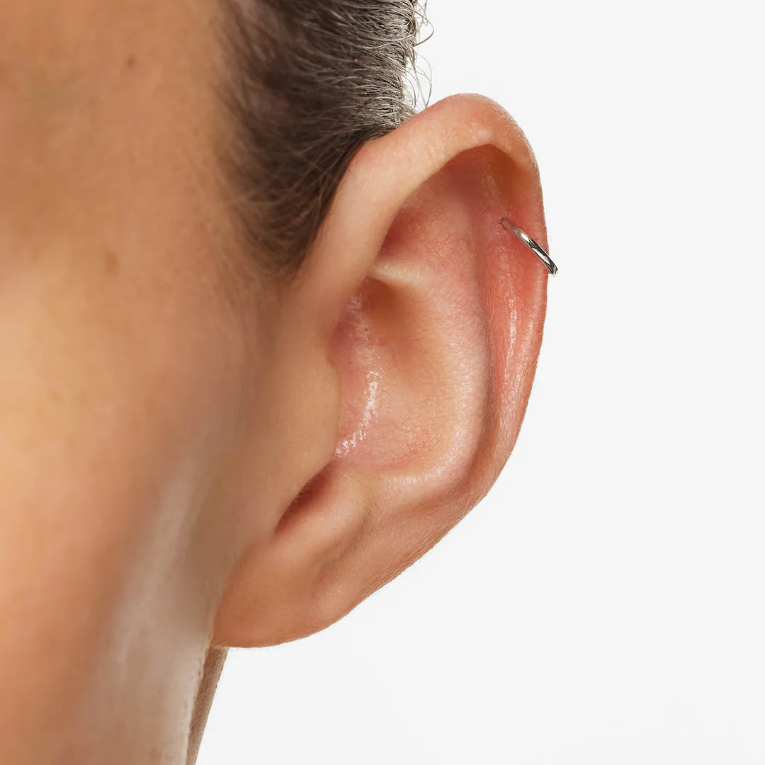 Silver Mini Sleeper Earrings for Women - Hypoallergenic & Lightweight Hoop Earrings for Everyday Wear, Work, and Sleep