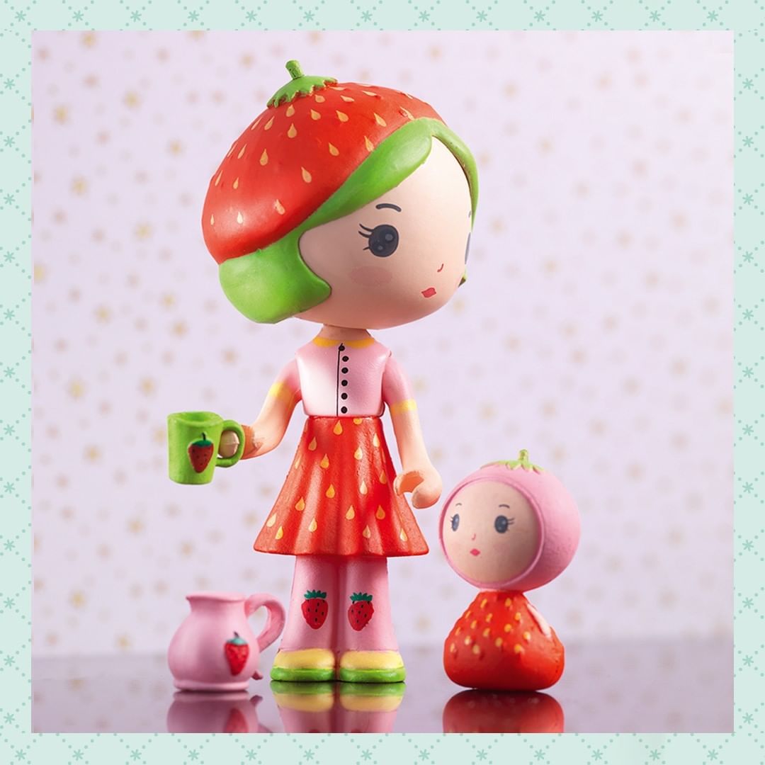 Djeco Tinyly Berry & Lila - Adorable Wooden Stacking Toy for Toddlers, Perfect for Early Learning & Playtime Fun