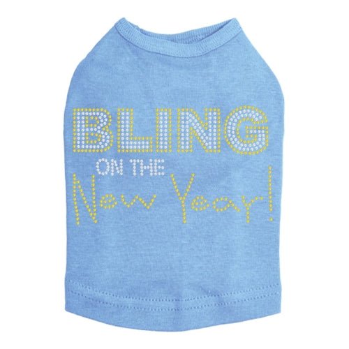 Stylish New Year Dog Tank Top with Bling - Multiple Colors for Festive Pet Outfits & Holiday Celebrations