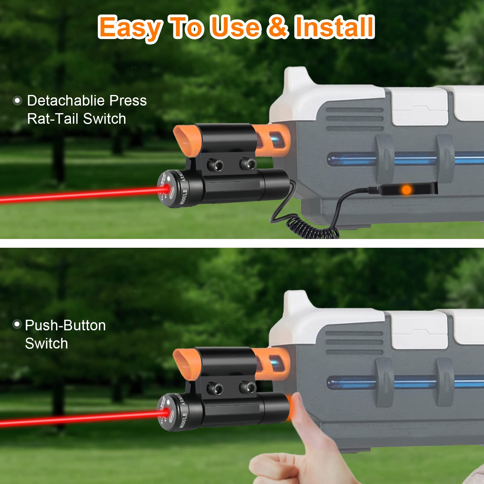 Laser Sight for Splatgun SRB1200 & SRB400 - Red Dot Beam Scope with 2 Battery Sets - Airsoft BB Pump Accessory for Tactical Shooting & Outdoor Games