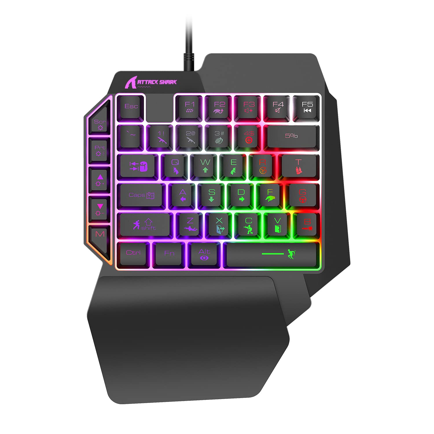 One-Handed Keyboard & Mouse Combo for Gaming & Office Use